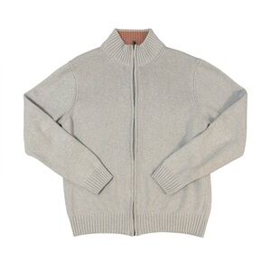 Mens light blue zip-up wool sweater